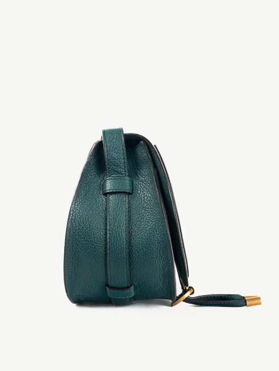 Chloe Marcie Small Steel Blue Grained Leather Crossbody - Picture 3 of 12
